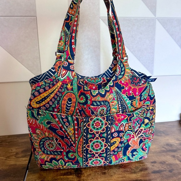 Vera Bradley Venetian Paisley Shoulder Bag – Large Quilted Tote - Picture 4 of 15